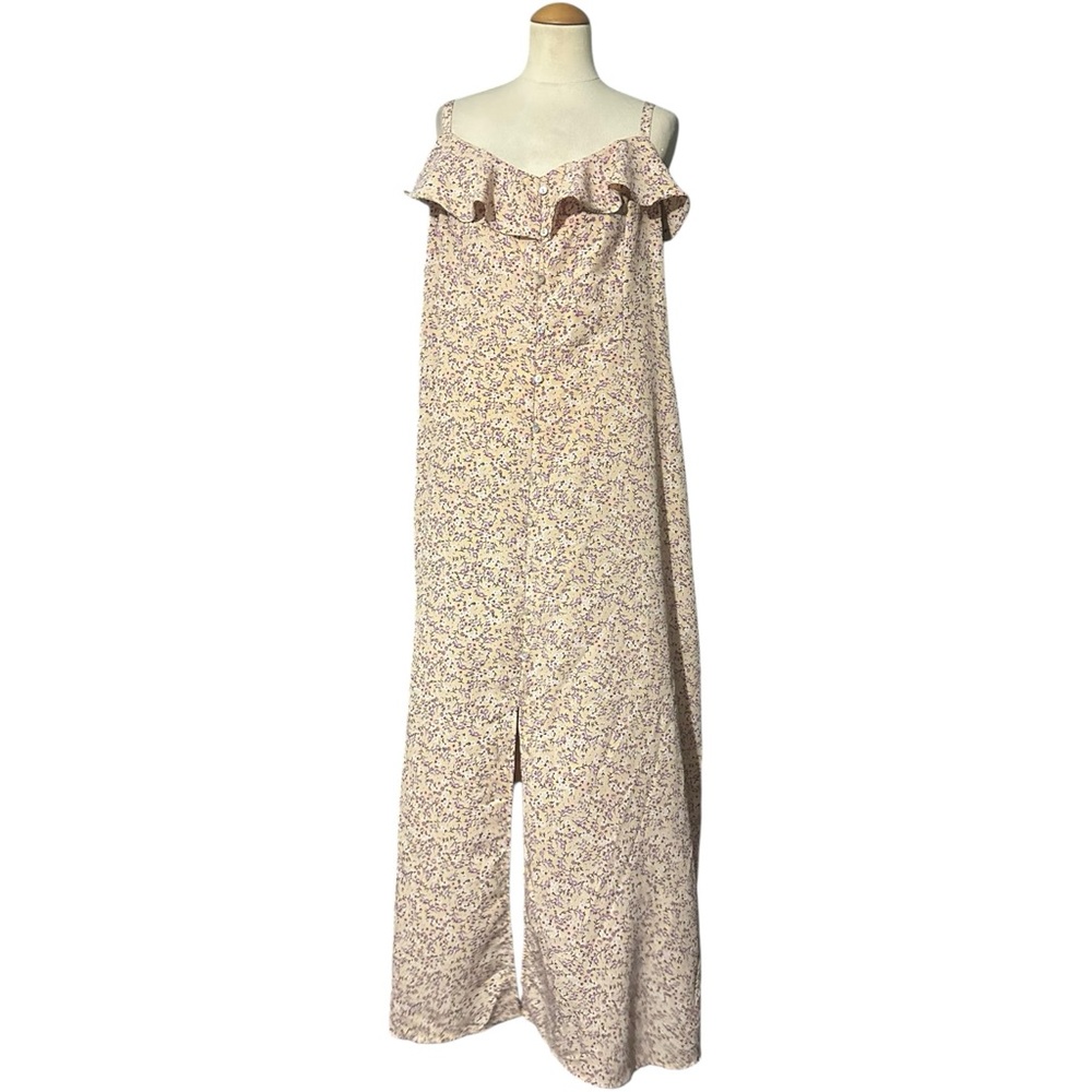 Lily Rose Button Front Ruffled Maxi Dress Floral Size 3X